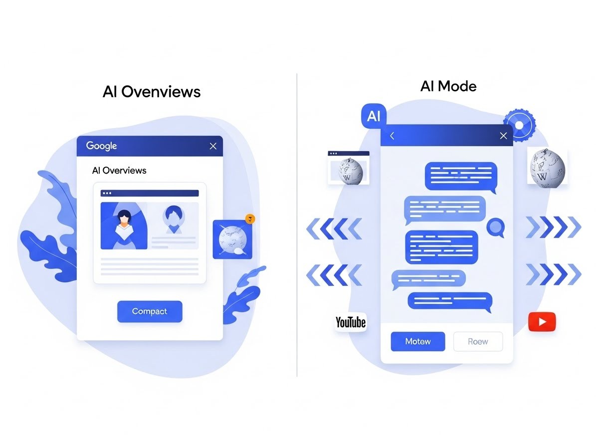 google-ai-mode-vs-ai-overviews-differences-cles-2025 - MondeTech.fr